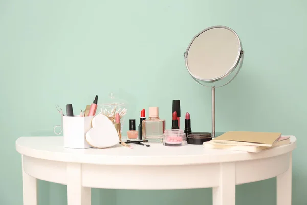 Make Cosmetica Tafel Kleedkamer — Stockfoto