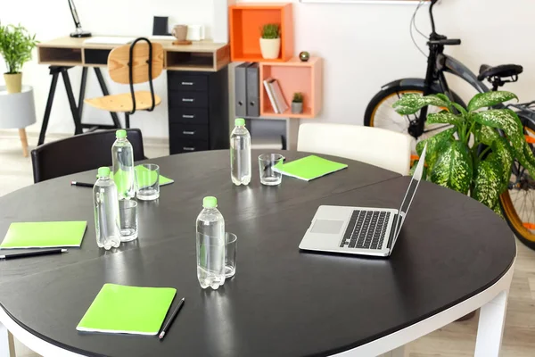 Table Prepared Business Meeting Office — Stock Photo, Image