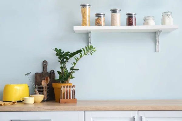 Conjunto Utensílios Produtos Cozinha — Fotografia de Stock