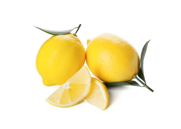Ripe Lemons White Background — Stock Photo, Image