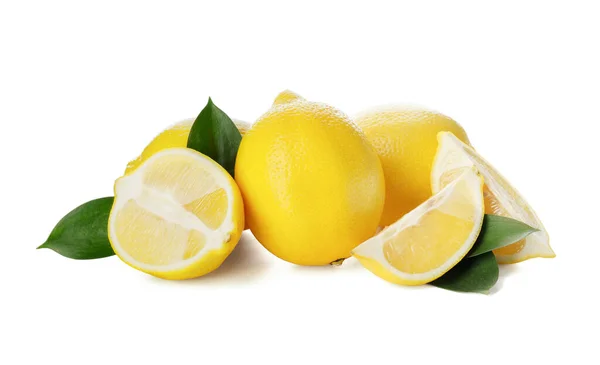 Ripe Lemons White Background — Stock Photo, Image