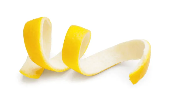 Zitronenschale Auf Weißem Hintergrund — Stockfoto