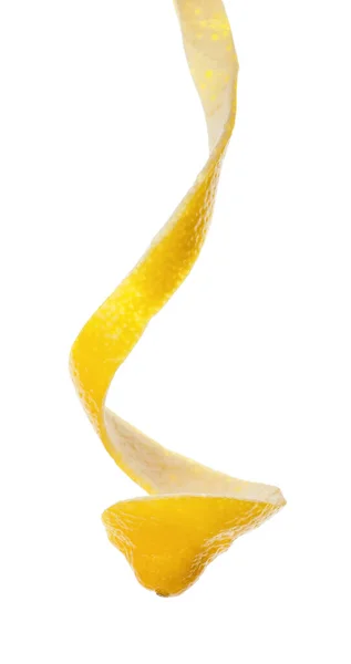 Zest Limão Sobre Fundo Branco — Fotografia de Stock