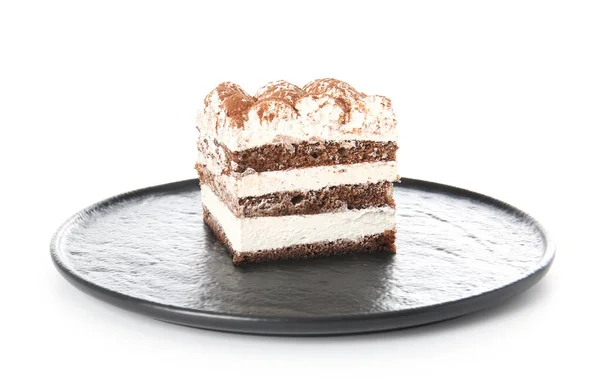 Tasty Tiramisu White Background — Stock Photo, Image