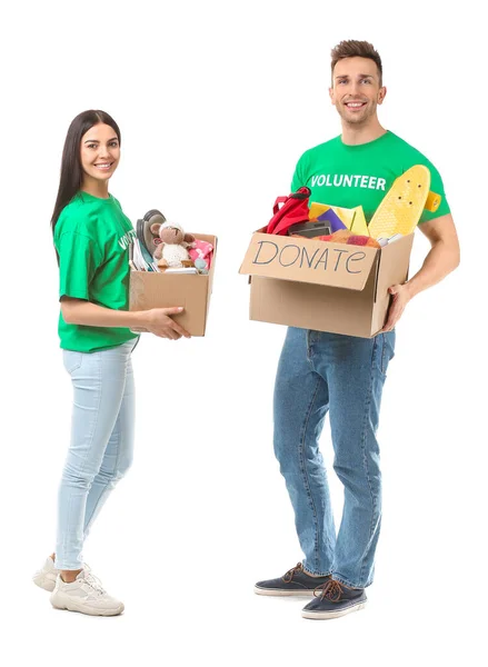 Volunteers Donations Orphans White Background — Stock Photo, Image