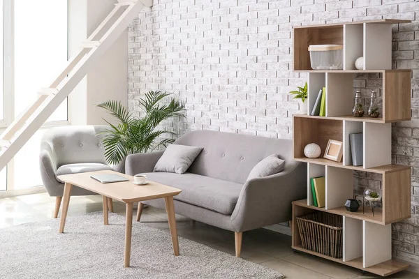 Stijlvol Interieur Van Woonkamer — Stockfoto