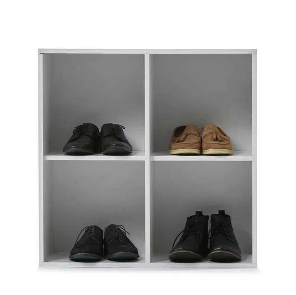 Soporte Con Zapatos Sobre Fondo Blanco —  Fotos de Stock