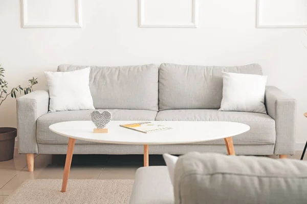 Stylish Interior Living Room Comfortable Sofa Table — Stock Photo, Image