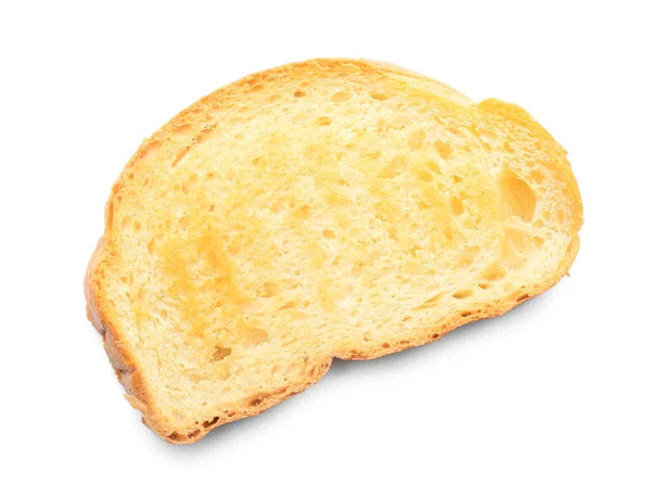 Plak Geroosterd Brood Witte Achtergrond — Stockfoto