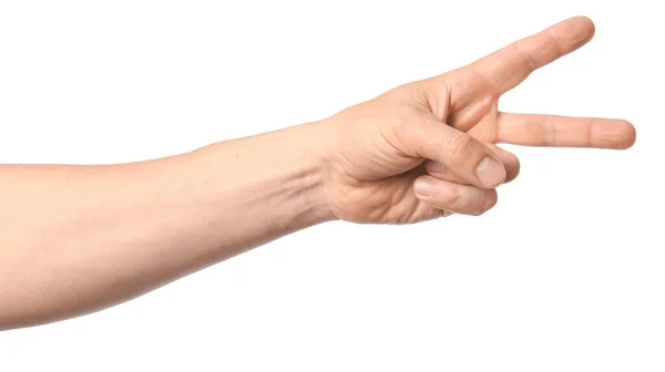 Gesturing Male Hand White Background — Stock Photo, Image