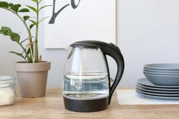 Modern Electric Kettle Kitchen Table — Stock Photo, Image