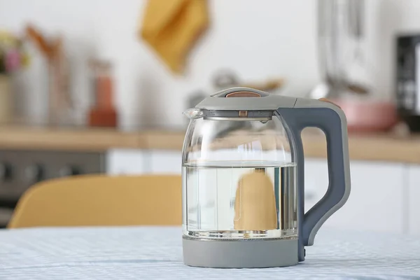 Modern Electric Kettle Kitchen Table — Stock Photo, Image