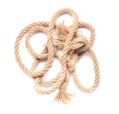 Beyaz arkaplanda uzun ip