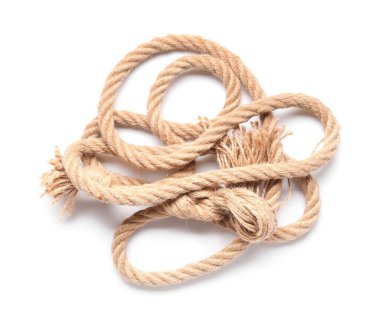 Beyaz arkaplanda uzun ip