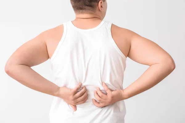 Teenage Boy Suffering Itching Light Background — Stock Photo, Image