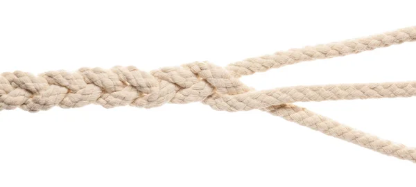 Плетеная Веревка Белом Фоне — стоковое фото