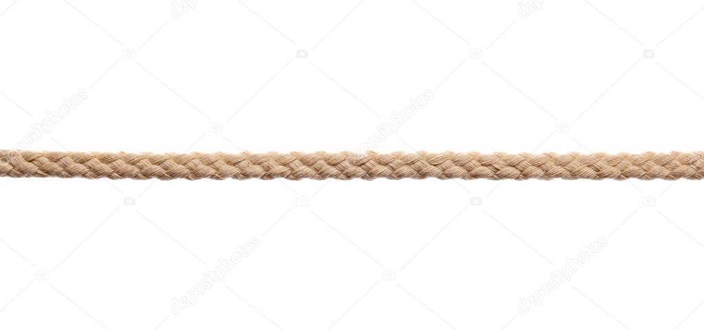 Long rope on white background