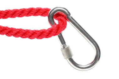 Beyaz arka planda ıstakoz tokalı ip.