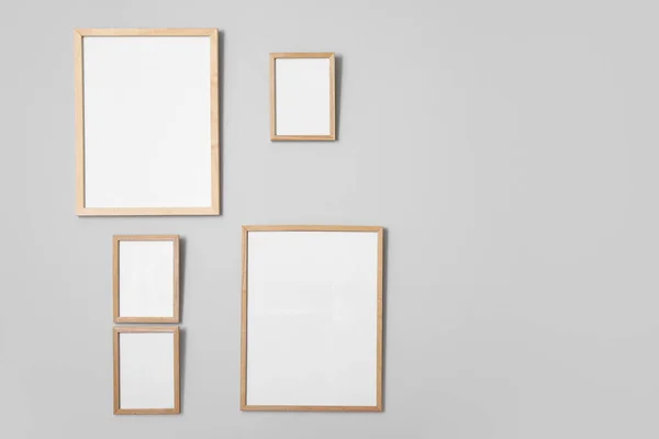 Blank Photo Frames Hanging Wall — Stock Photo, Image