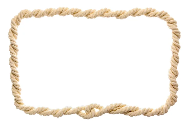 Telaio Realizzato Corda Sfondo Bianco — Foto Stock