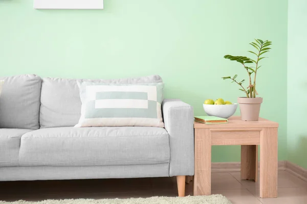 Interior Room Stylish Mint Wall — Stock Photo, Image