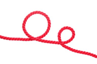 Beyaz arkaplanda uzun ip