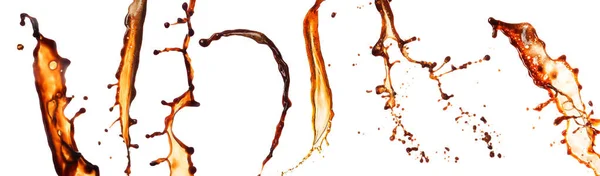 Splashes Coffee White Background — Stock Photo, Image