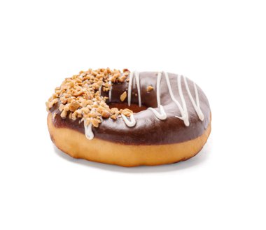 Beyaz arka planda lezzetli donut