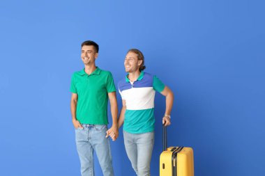Renkli arka planda birkaç eşcinsel turist