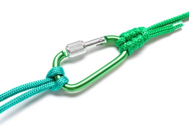 Beyaz arka planda ıstakoz tokalı ipler