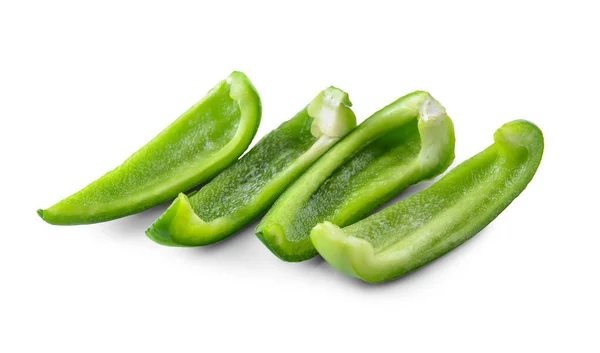 Snijd Paprika Witte Achtergrond — Stockfoto