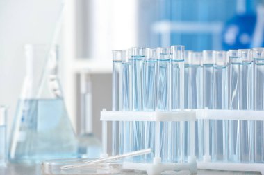 Laboratuvardaki farklı cam eşyalar.