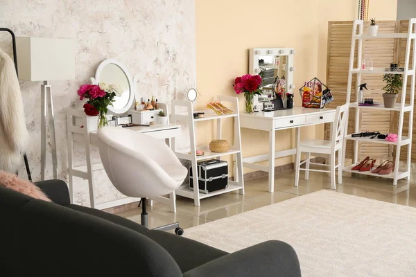 Stylish Interior Modern Makeup Room — Stock Photo, Image