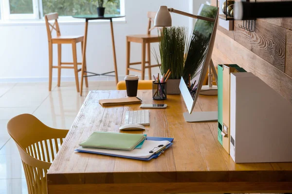 Comfortable Workplace Modern Computer Office — Stock Photo, Image