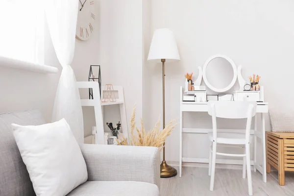 Stylish interior of modern dressing room