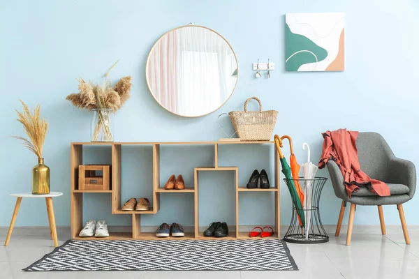 Stylish Interior Modern Hall Shoes Stand — Stock Photo, Image