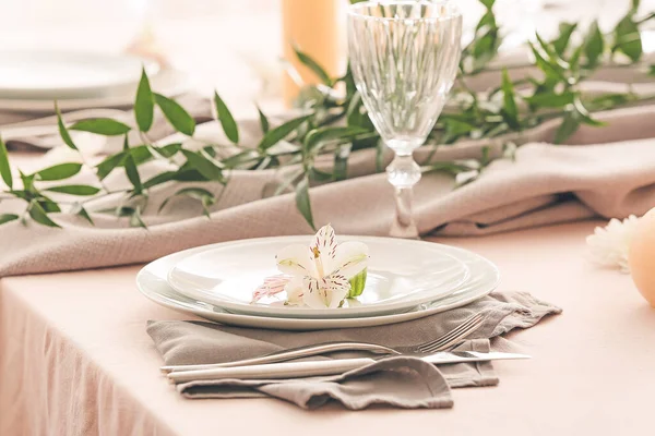 Beautiful Table Setting Restaurant — Stock Photo, Image