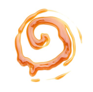 Beyaz arkaplanda sıvı karamel