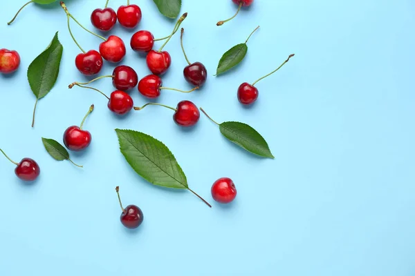 Ripe Sweet Cherry Color Background — Stock Photo, Image