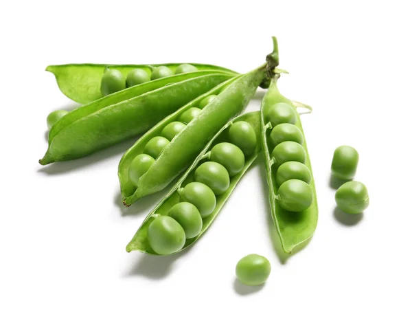 Tasty Fresh Peas White Background — Stock Photo, Image