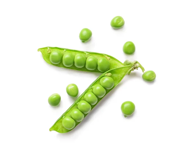 Tasty Fresh Peas White Background — Stock Photo, Image