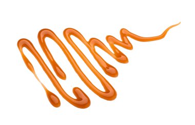 Beyaz arkaplanda sıvı karamel