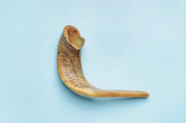 Renkli arka planda Shofar. Rosh Hashanah (Yahudi Yeni Yılı) kutlaması
