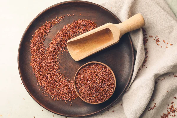 Plate Healthy Quinoa White Background — Stock Photo, Image