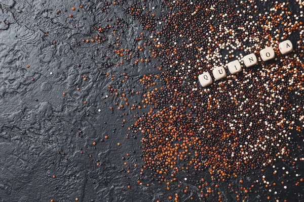 Koyu Arkaplanda Quinoa Sözcüğü Olan Küplername — Stok fotoğraf