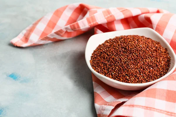 Bowl Healthy Quinoa Color Background — Stock Photo, Image