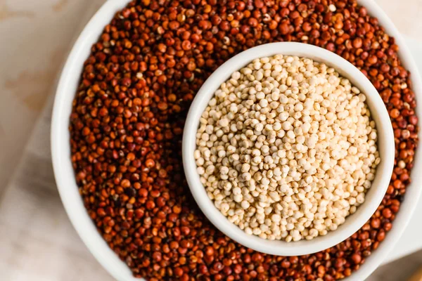 Bowls Healthy Quinoa Table Closeup — Stock Photo, Image