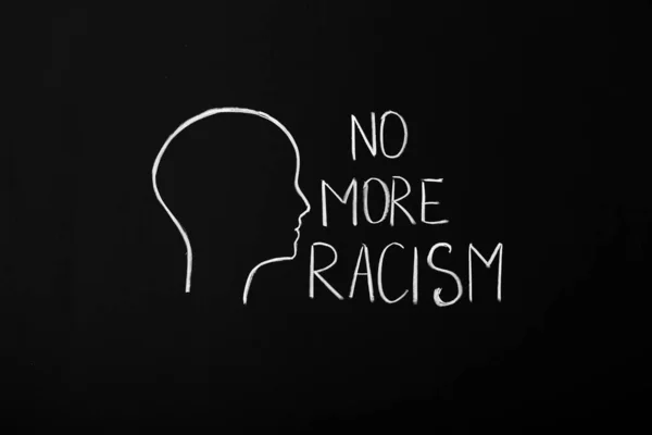 Cabeza Humana Dibujada Con Texto Más Racismo Sobre Fondo Oscuro — Foto de Stock