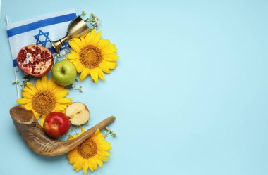 Rosh Hashanah (Yahudi Yeni Yılı) için renkler üzerine kompozisyon