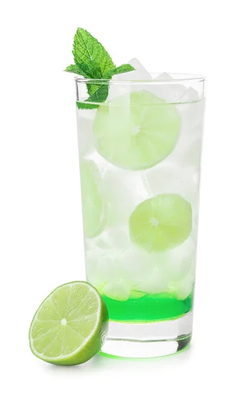 Glass Fresh Mojito White Background — Stock Photo, Image